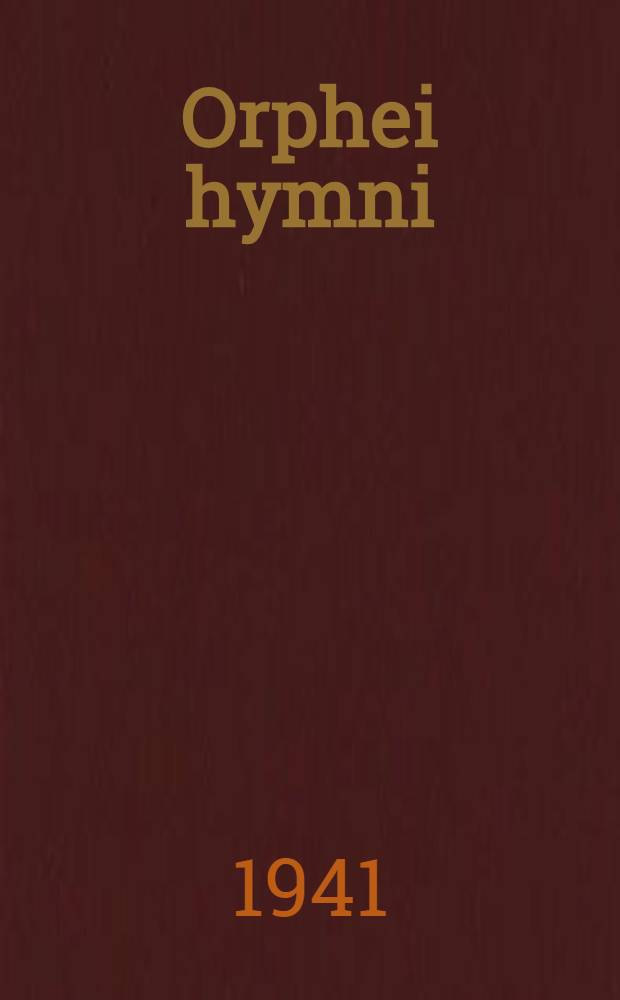 Orphei hymni