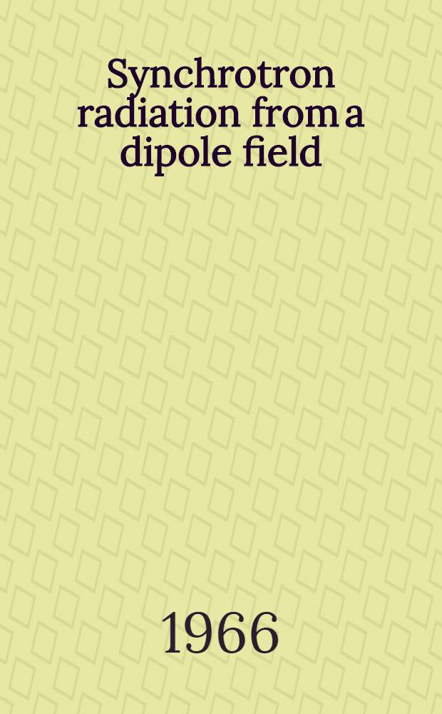 Synchrotron radiation from a dipole field