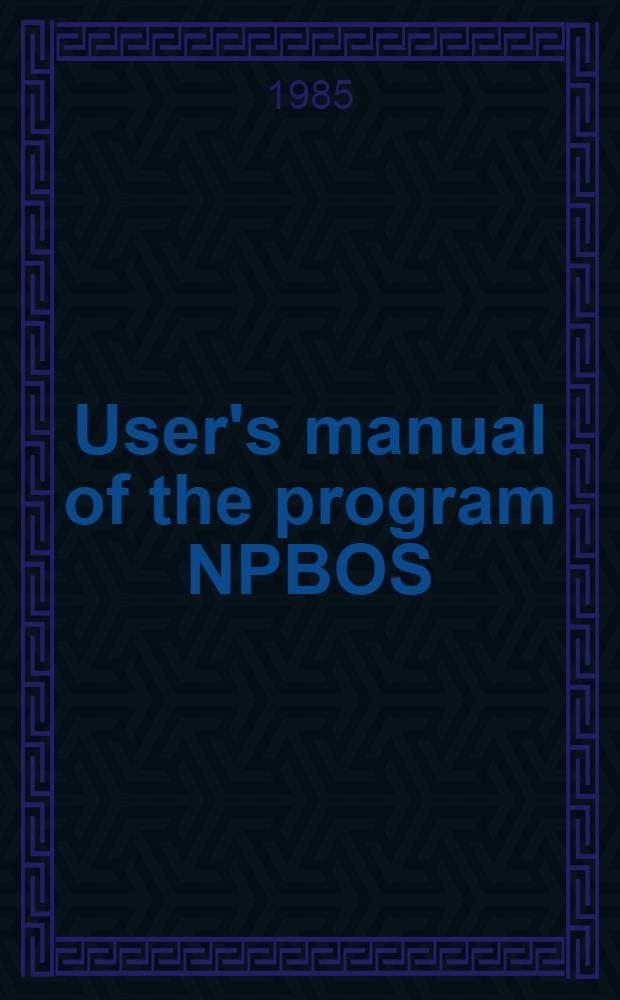 User's manual of the program NPBOS
