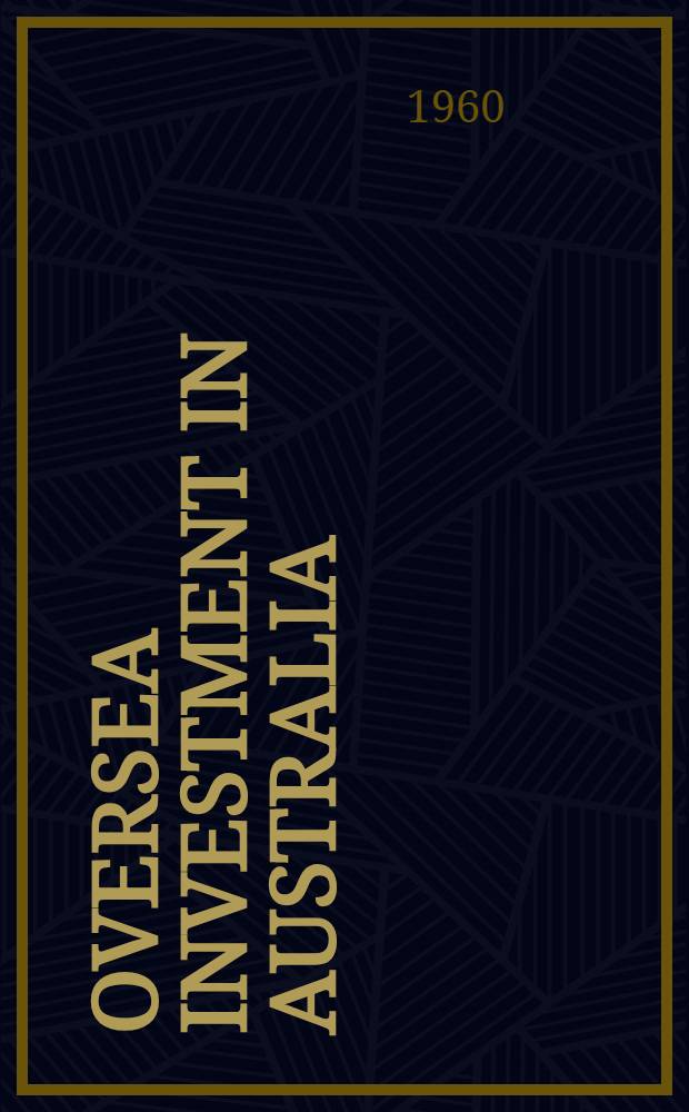 Oversea investment in Australia