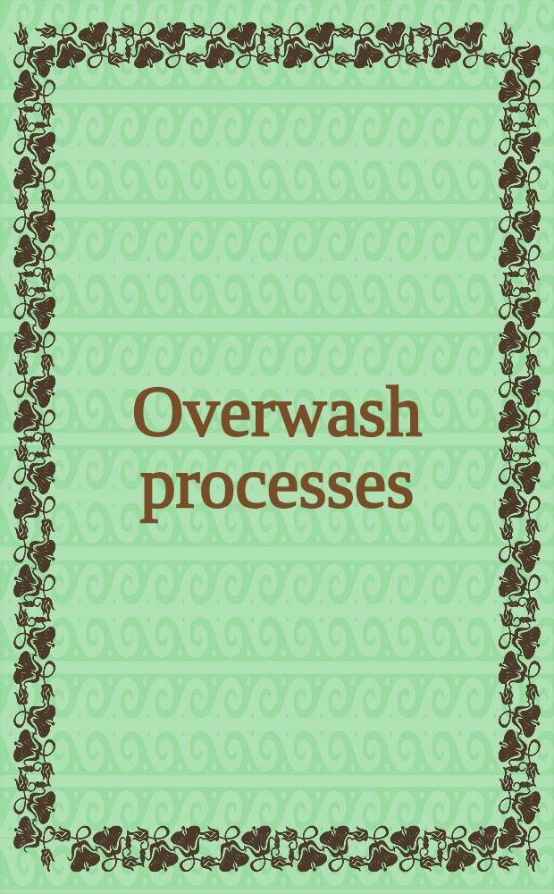 Overwash processes