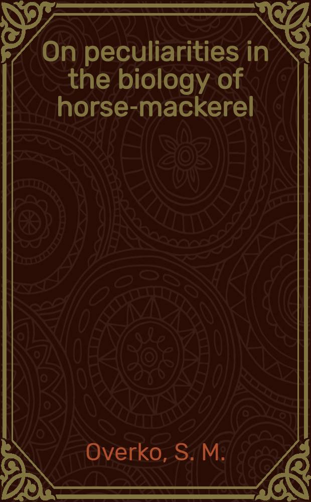 On peculiarities in the biology of horse-mackerel (Trachurus trachurus) from the Central-East Atlantic