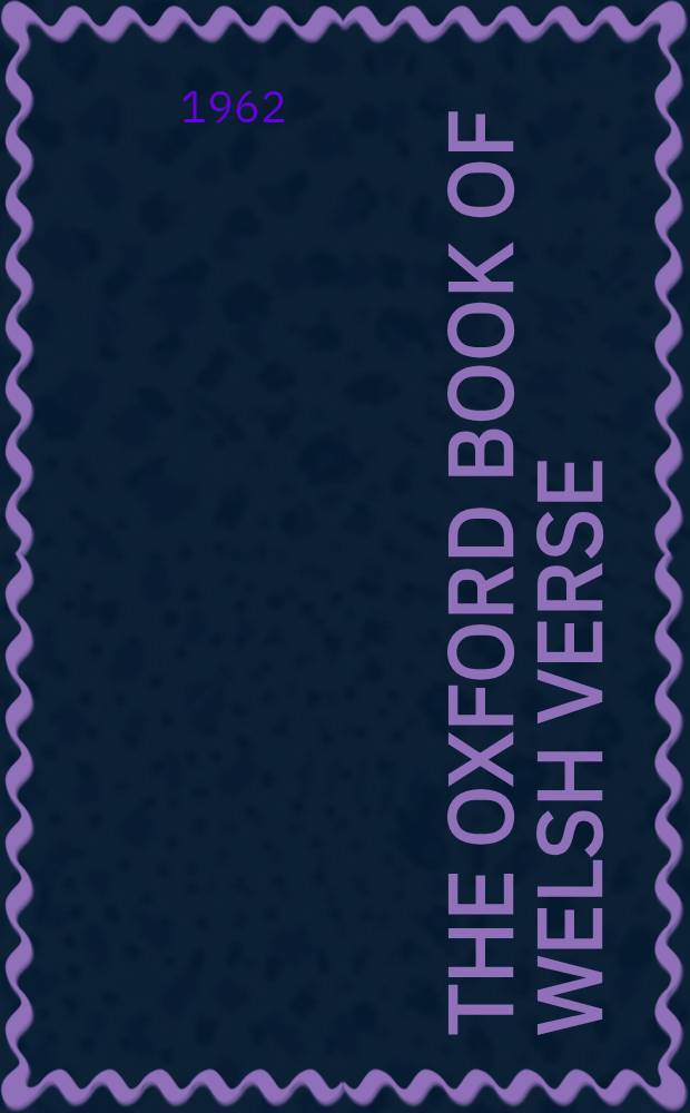 The Oxford book of Welsh verse