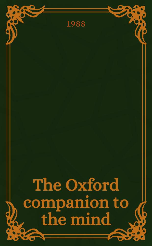 The Oxford companion to the mind