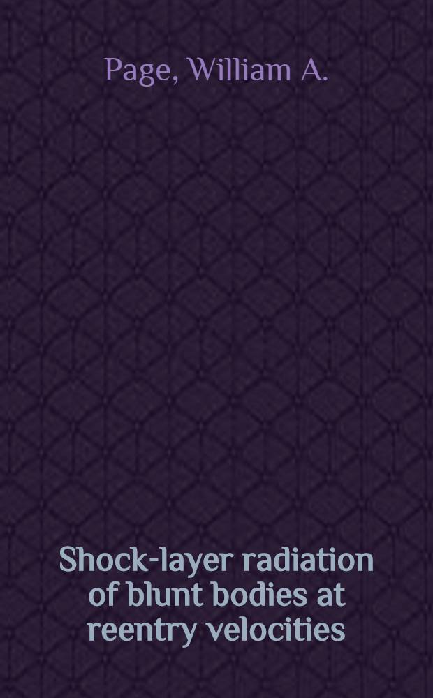 Shock-layer radiation of blunt bodies at reentry velocities