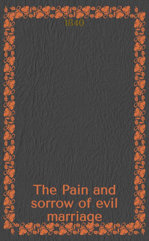 The Pain and sorrow of evil marriage