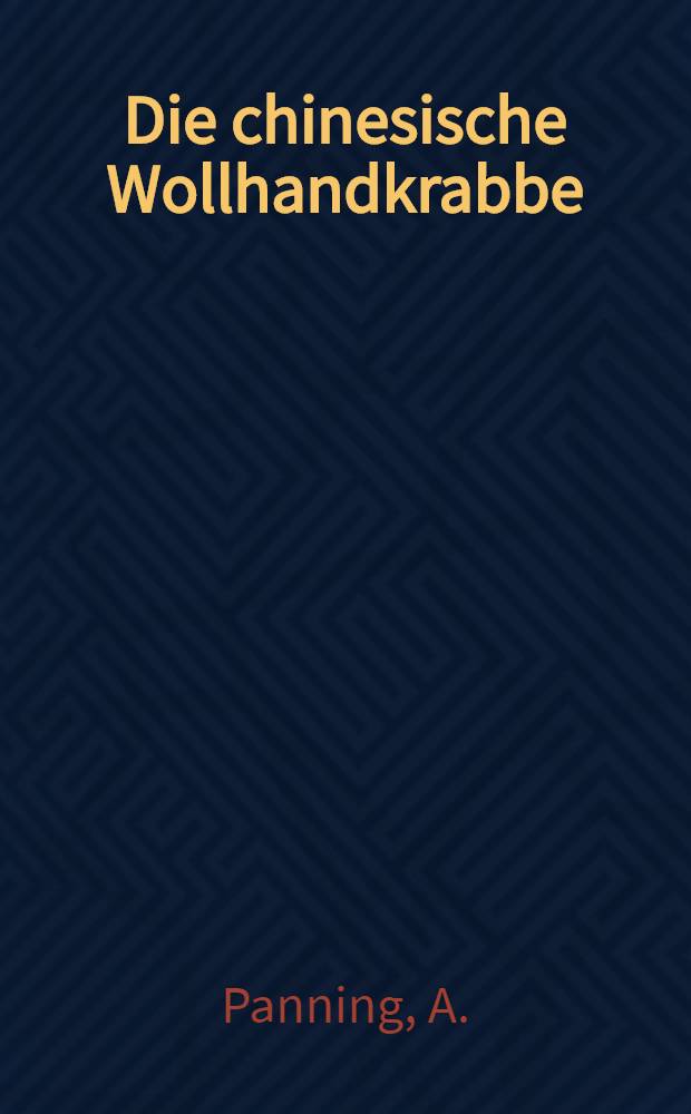 Die chinesische Wollhandkrabbe