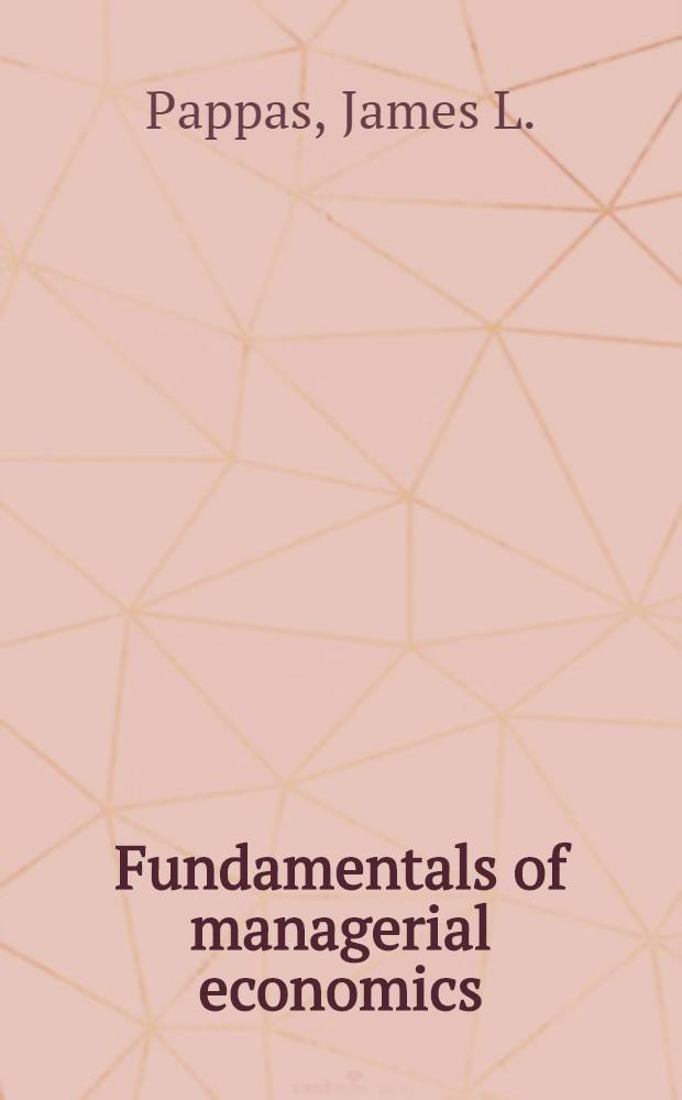 Fundamentals of managerial economics