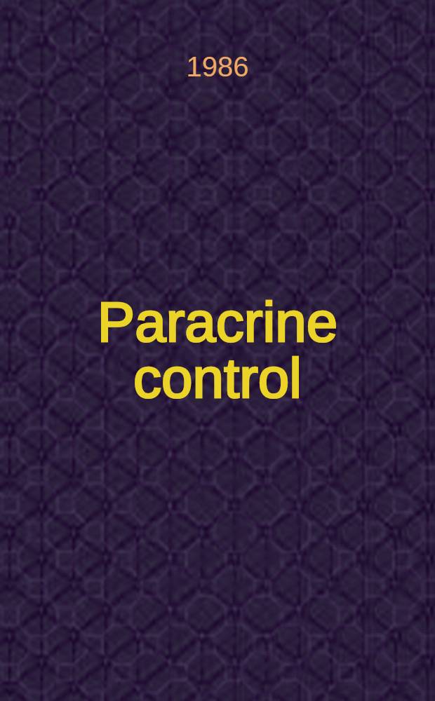 Paracrine control