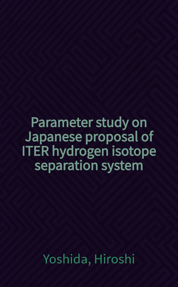 Parameter study on Japanese proposal of ITER hydrogen isotope separation system
