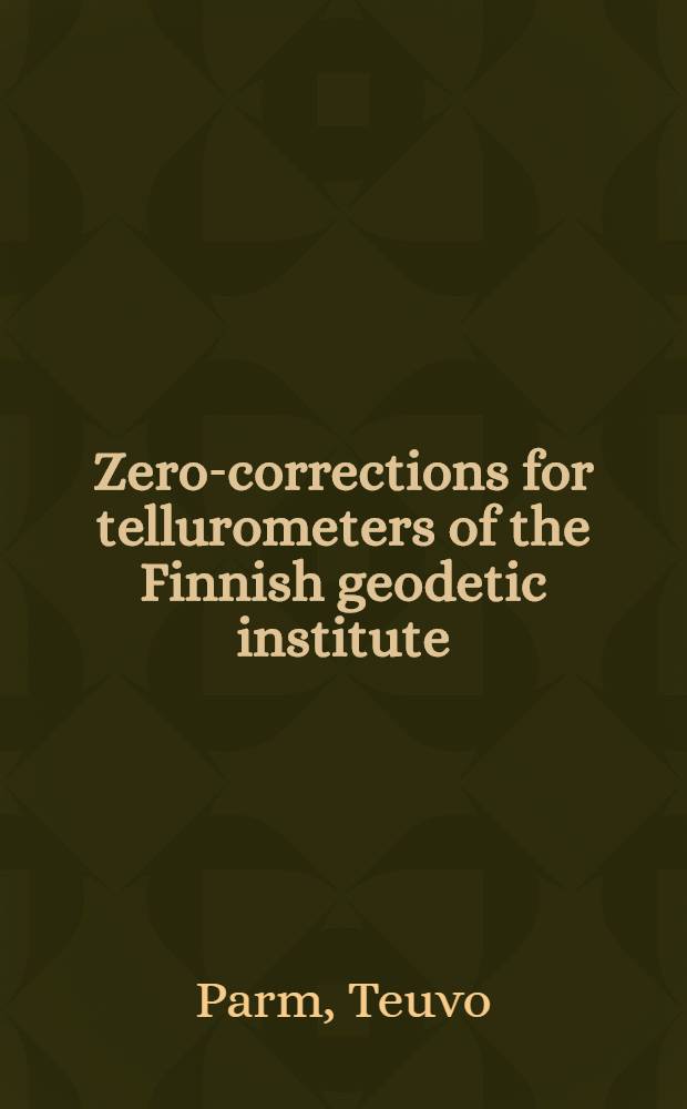 Zero-corrections for tellurometers of the Finnish geodetic institute