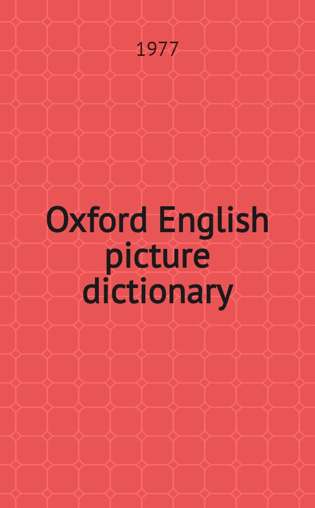 Oxford English picture dictionary