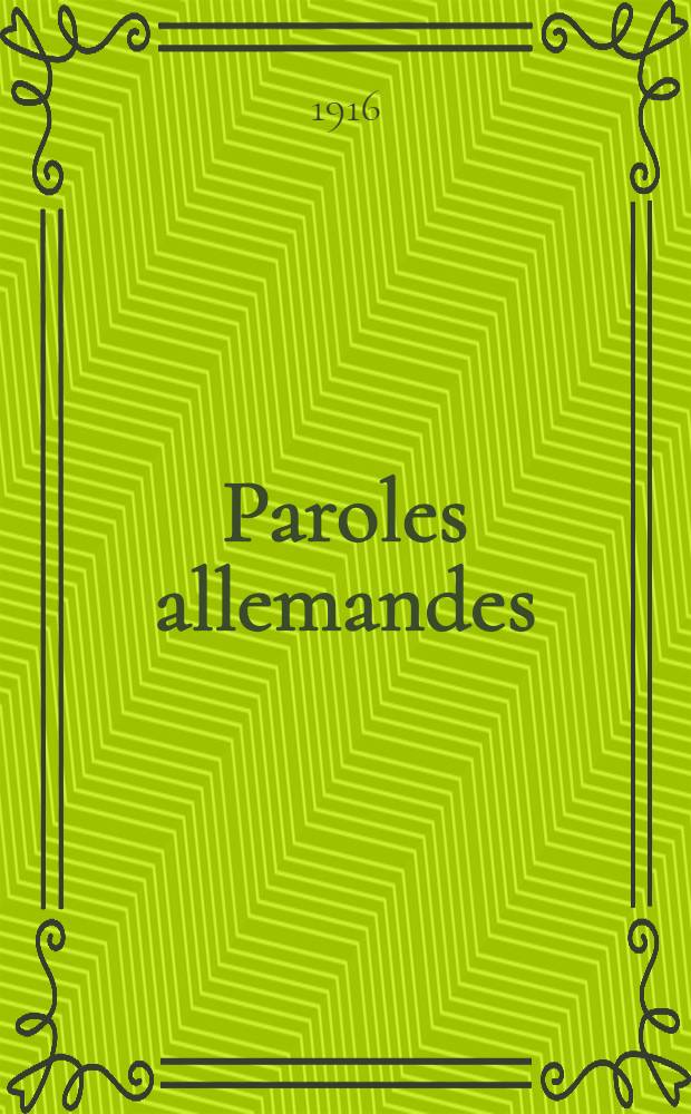 Paroles allemandes