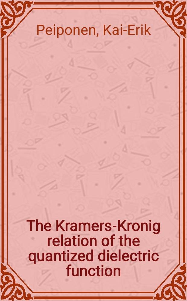 The Kramers-Kronig relation of the quantized dielectric function