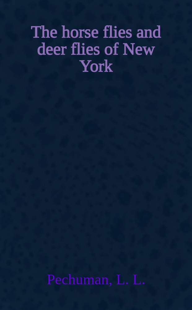 The horse flies and deer flies of New York (Diptera, Tabanidae)