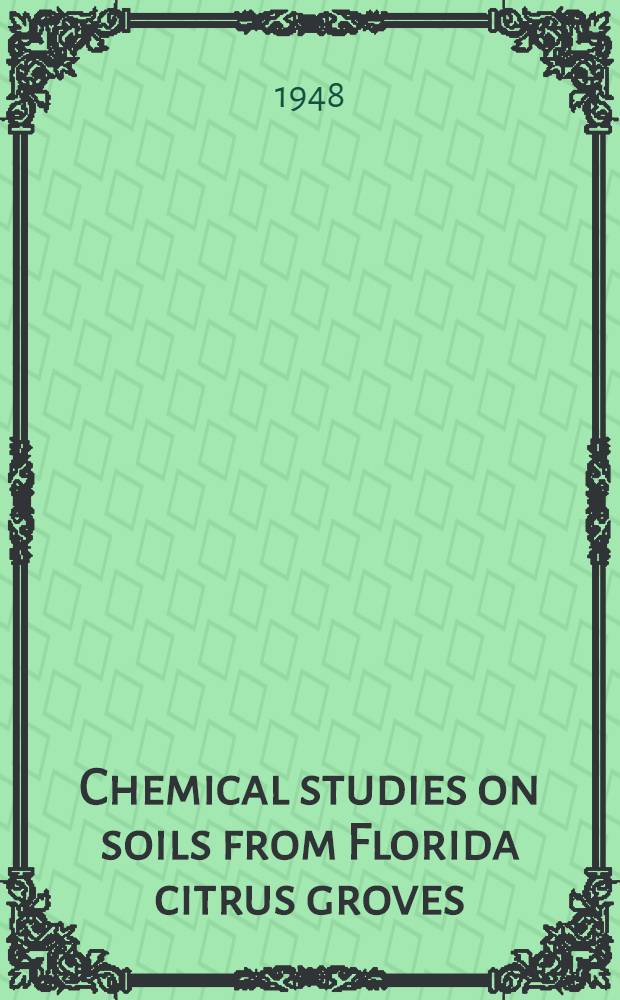 Chemical studies on soils from Florida citrus groves