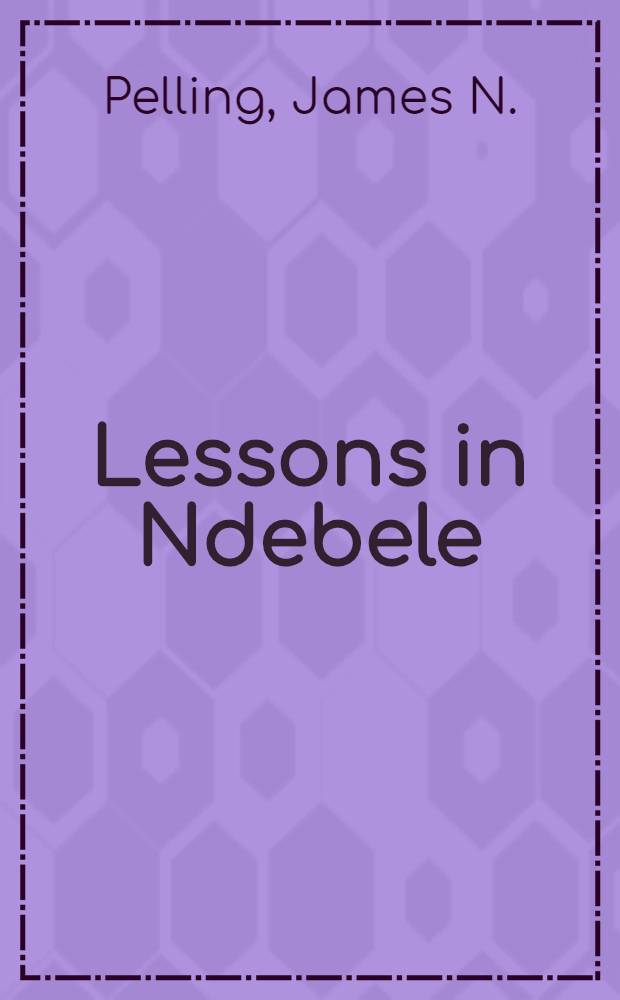 Lessons in Ndebele