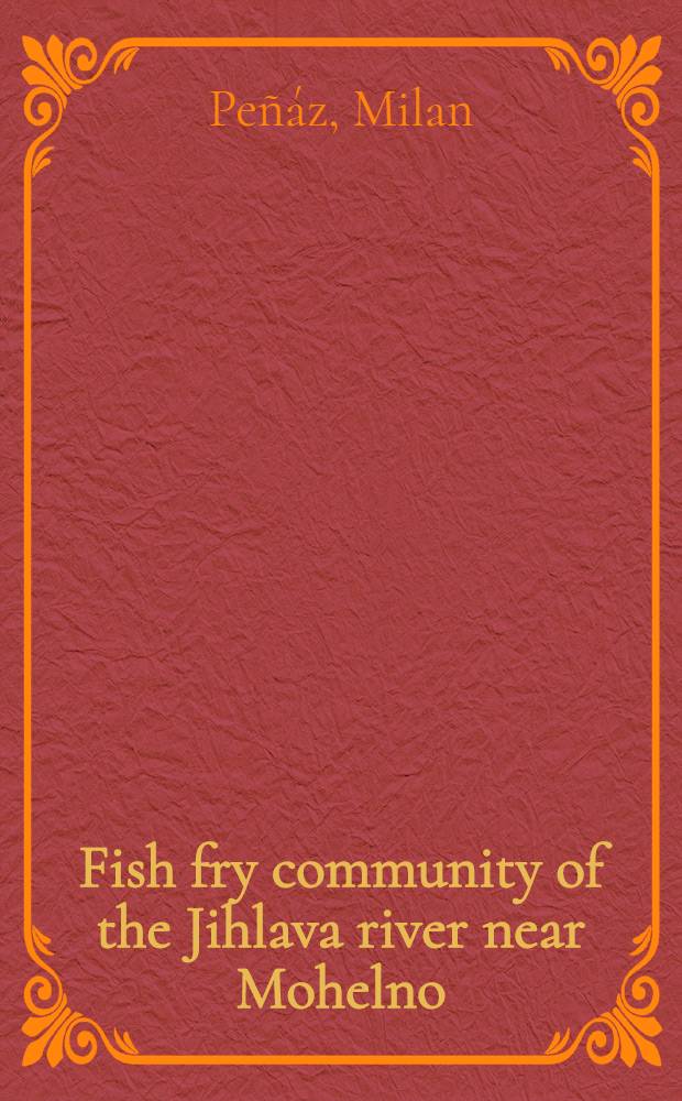 Fish fry community of the Jihlava river near Mohelno