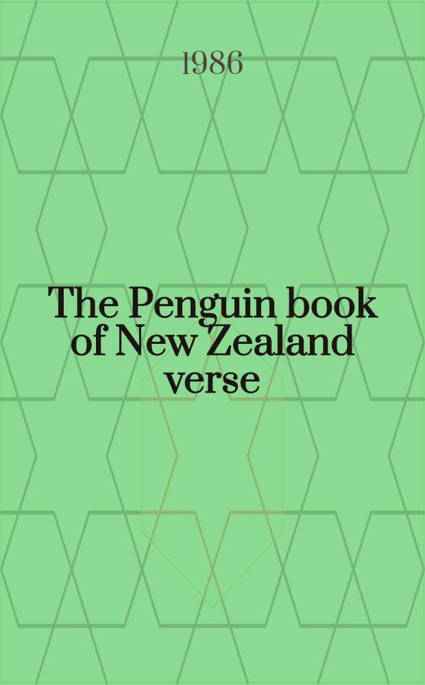 The Penguin book of New Zealand verse