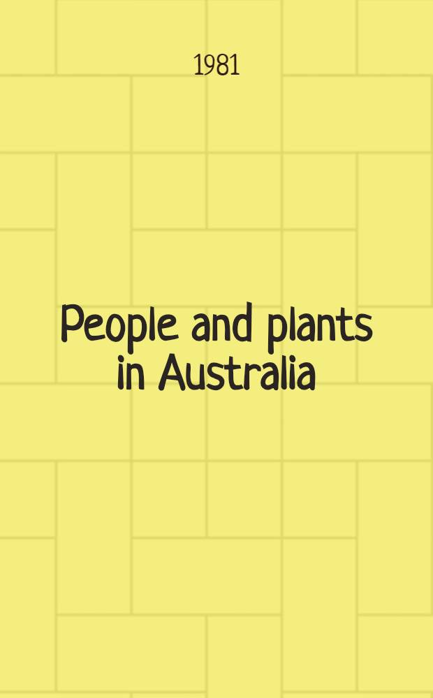 People and plants in Australia