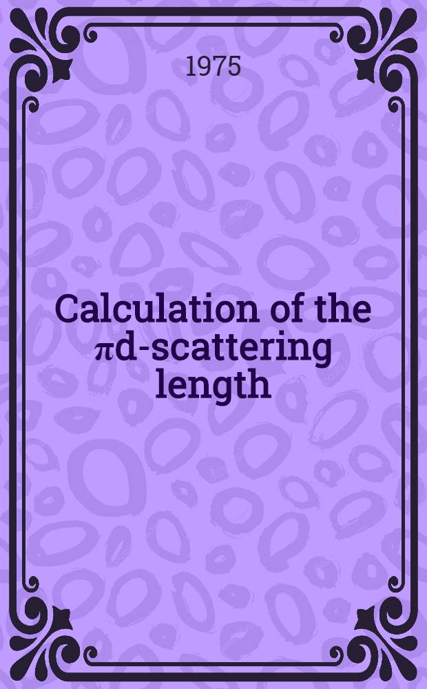 Calculation of the πd-scattering length