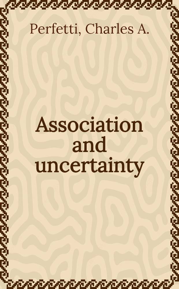 Association and uncertainty : norms of association to ambignons words