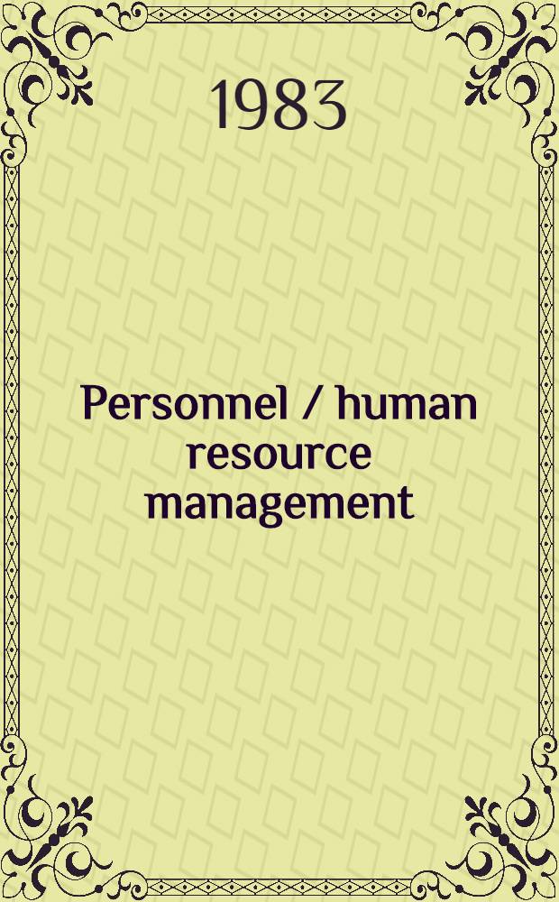 Personnel / human resource management