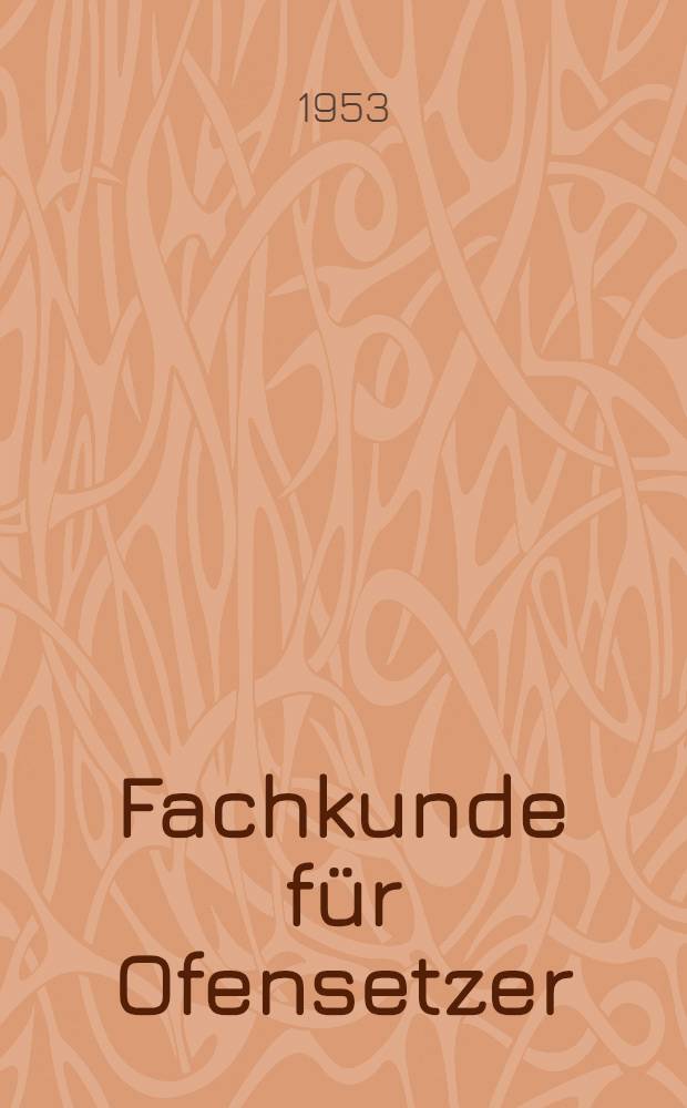 Fachkunde für Ofensetzer