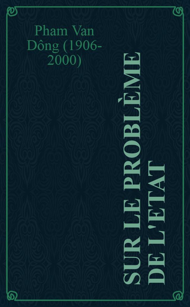Sur le problème de l'Etat
