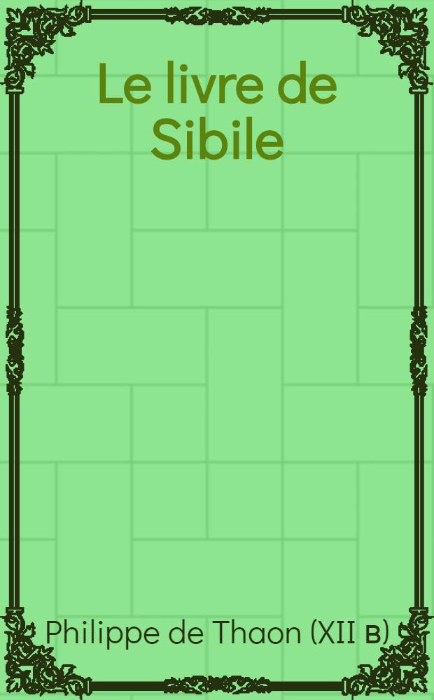 Le livre de Sibile