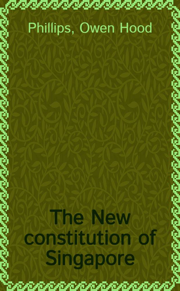 The New constitution of Singapore