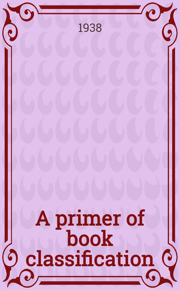 A primer of book classification