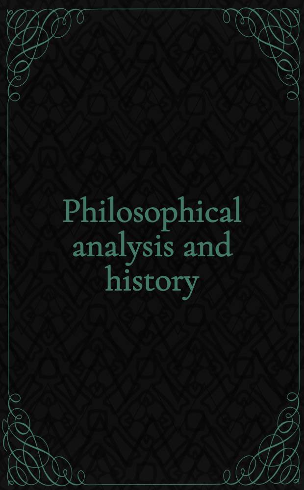 Philosophical analysis and history