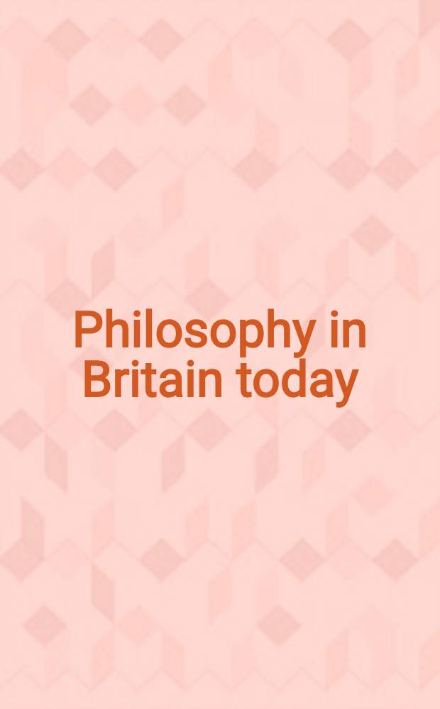 Philosophy in Britain today