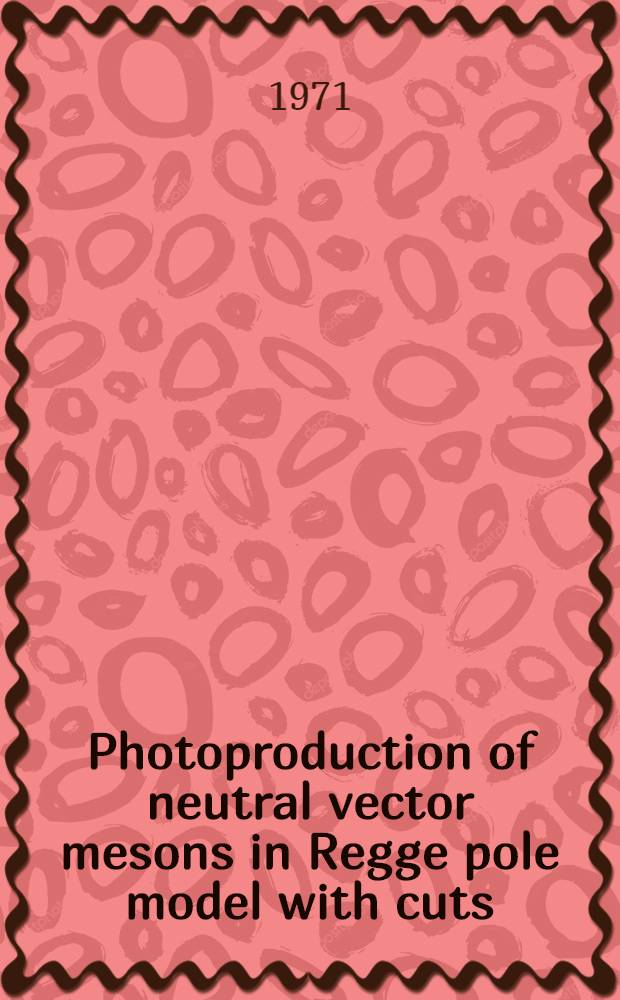 Photoproduction of neutral vector mesons in Regge pole model with cuts