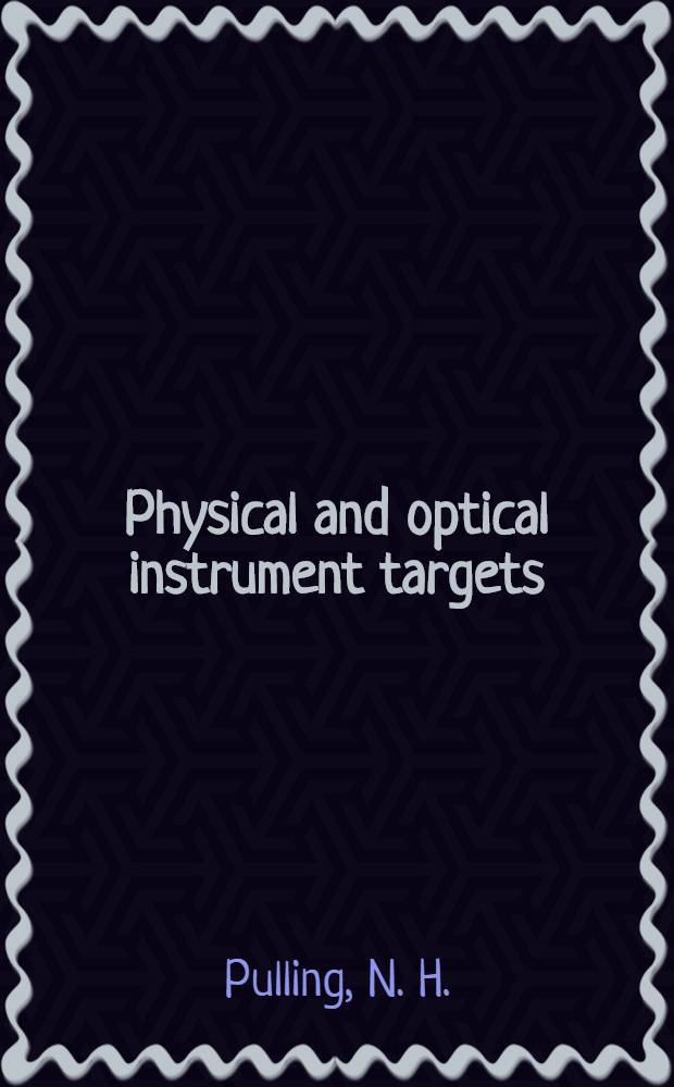 Physical and optical instrument targets : Paris area