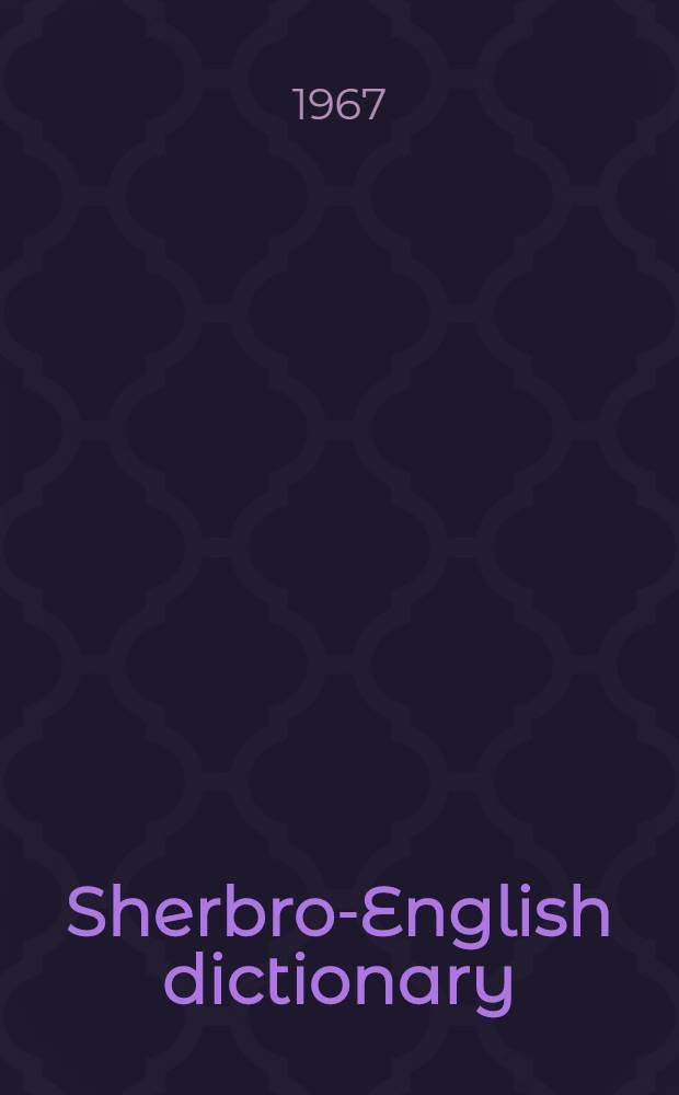 Sherbro-English dictionary