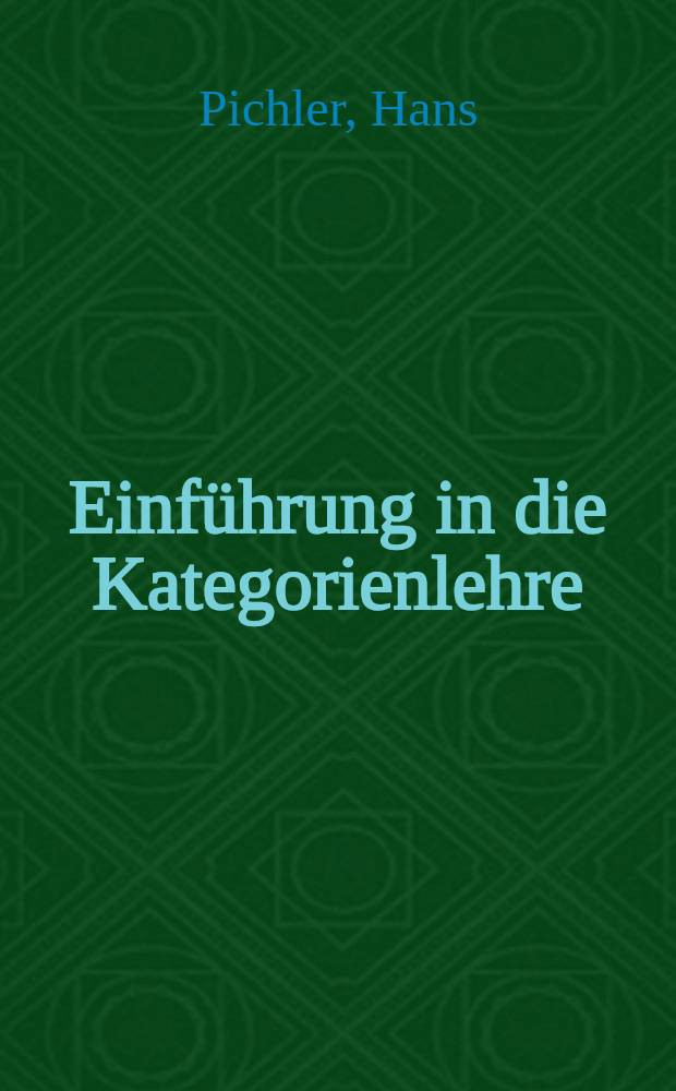 Einführung in die Kategorienlehre