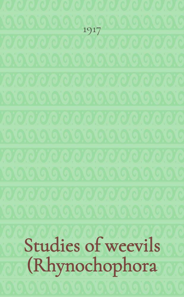 [Studies of weevils (Rhynochophora) with descriptions of new genera and species