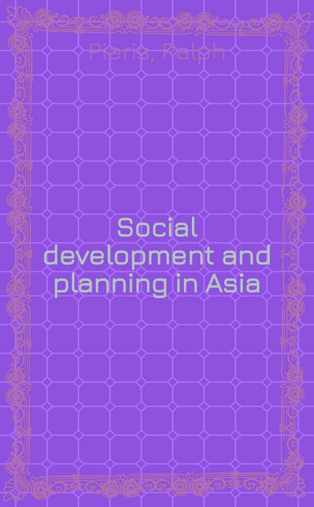 Social development and planning in Asia