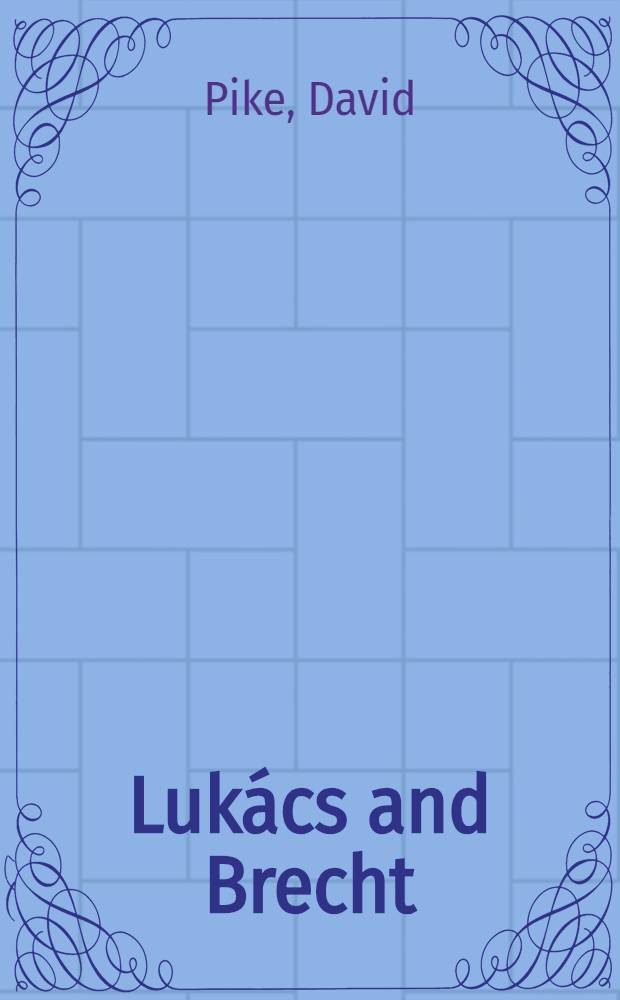 Lukács and Brecht