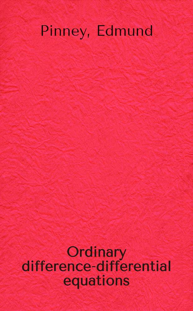 Ordinary difference-differential equations