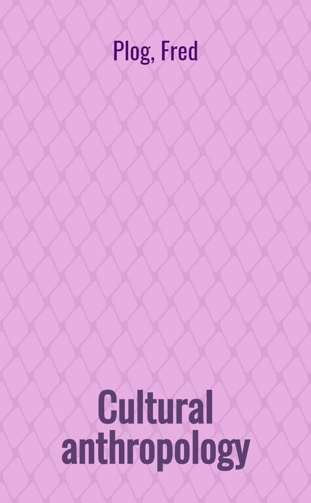 Cultural anthropology
