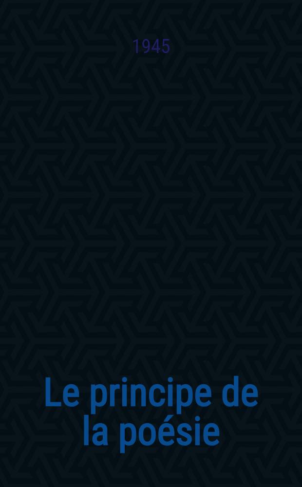 Le principe de la poésie