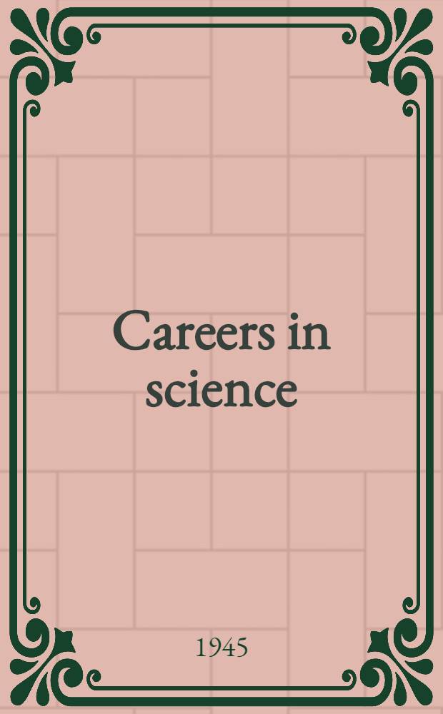 Careers in science