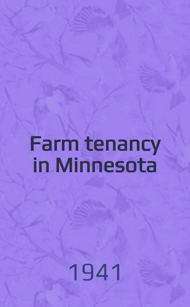 Farm tenancy in Minnesota