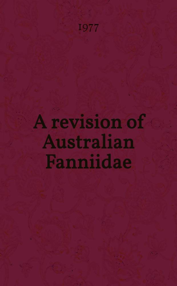 A revision of Australian Fanniidae (Diptera: Calyptrata)