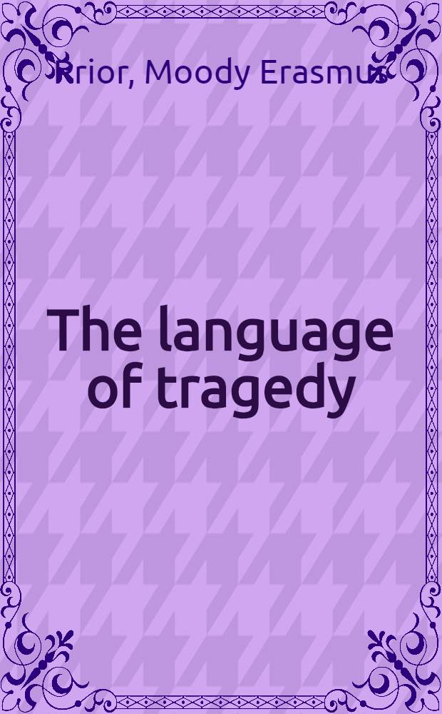 The language of tragedy