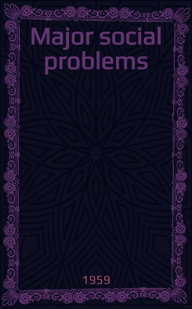 Major social problems