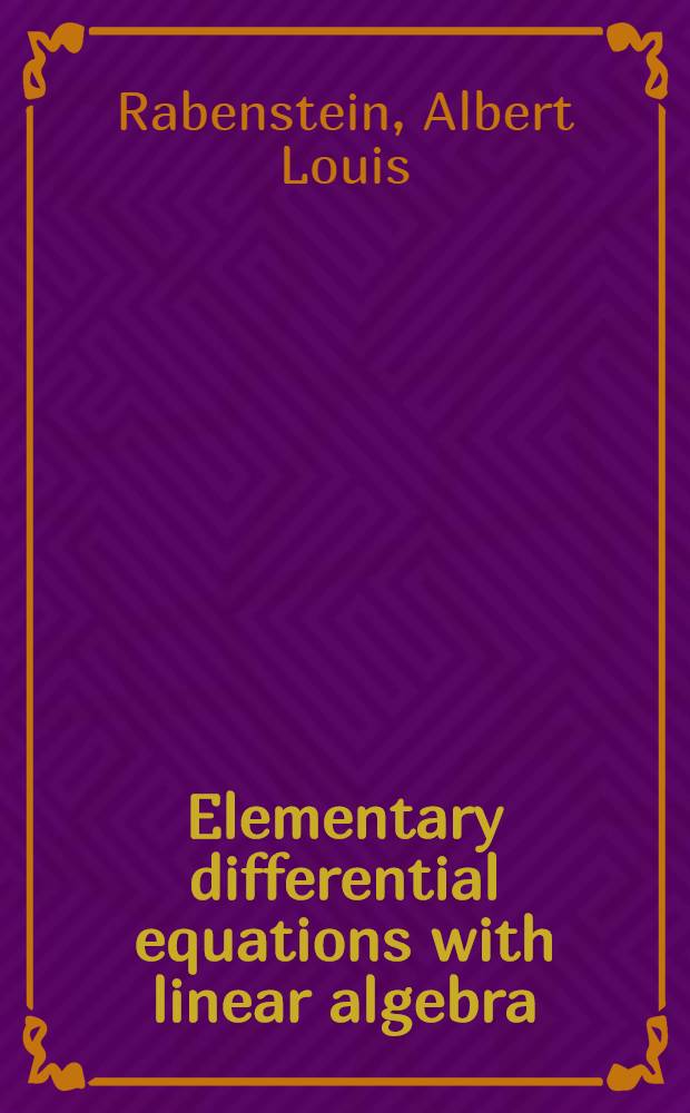 Elementary differential equations with linear algebra